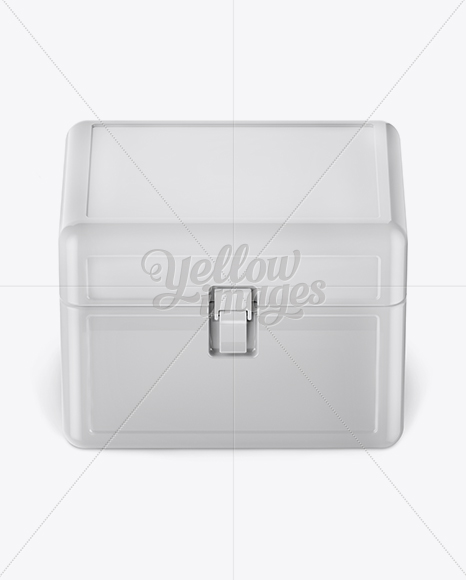 Plastic Container w/ Lock Mockup - Front View (High-Angle Shot)