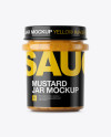 Mustard Glass Jar Mockup - Eye-Level Shot Mustard Glass Jar Mockup - Eye-Level Shot