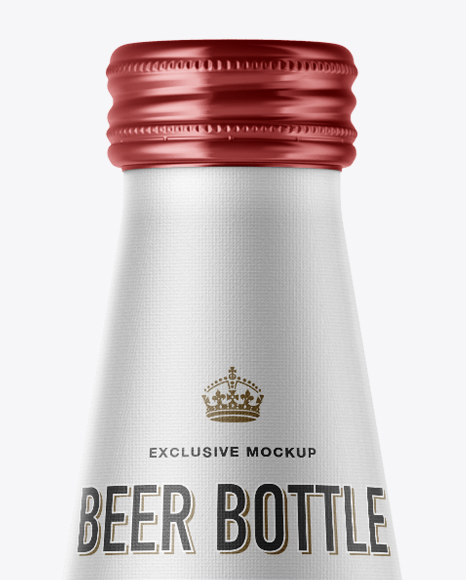 40oz Amber Glass Bottle with Light Beer Mockup