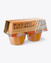 Peach Apple Sauce 4-4 Oz. Cups Mockup - Halfside View - Free Download