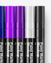 Glossy Marker Pens Mockup