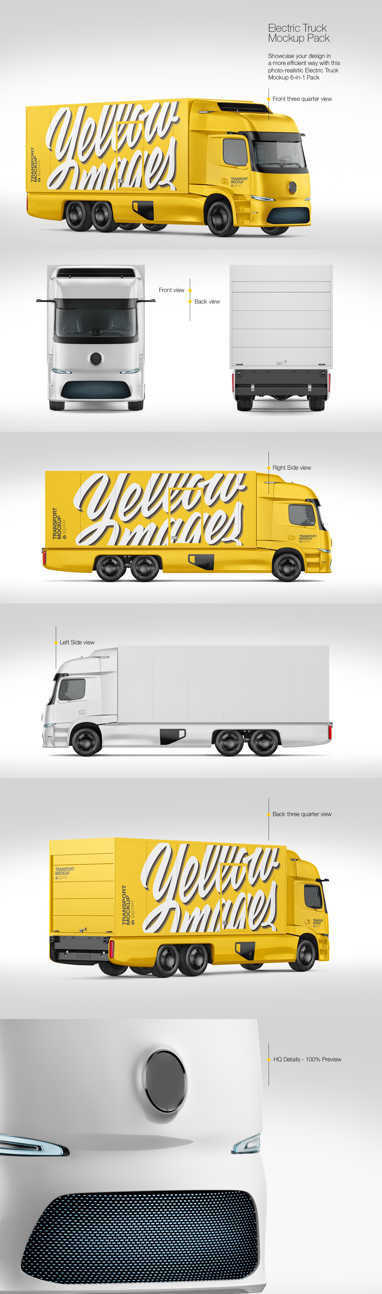 Electric Truck Mockup Pack Electric Truck Mockup Pack