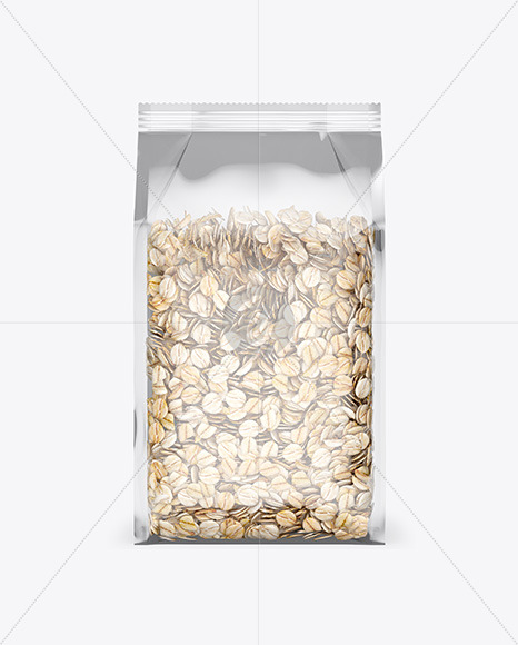 Food Bag w/ Oatmeal Mockup Food Bag w/ Oatmeal Mockup