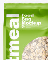 Food Bag w/ Oatmeal Mockup Food Bag w/ Oatmeal Mockup