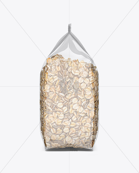 Food Bag w/ Oatmeal Mockup Food Bag w/ Oatmeal Mockup