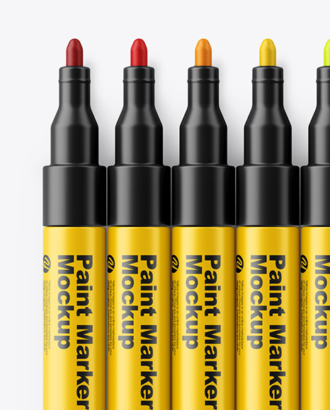 Matte Marker Pens Mockup