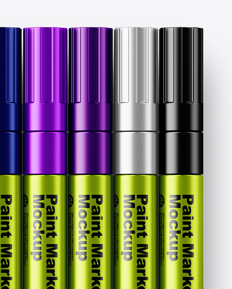 Metallic Marker Pens Mockup