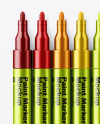 Metallic Marker Pens Mockup