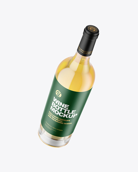 Clear Glass White Wine Bottle Mockup - White+Wine+Bottle+With+Cork+Mockup+In+Bottle+Mockups+On+Yellow