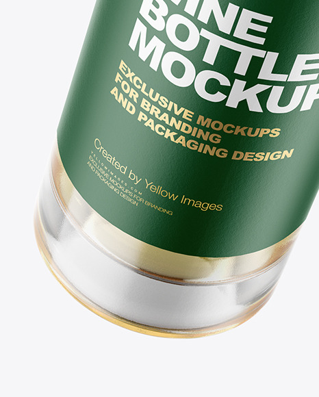 Clear Glass White Wine Bottle Mockup