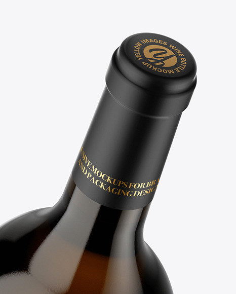 Amber Glass White Wine Bottle Mockup