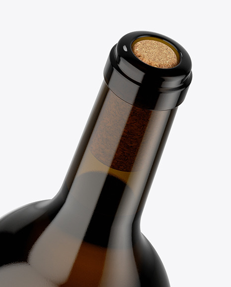 Amber Glass White Wine Bottle Mockup