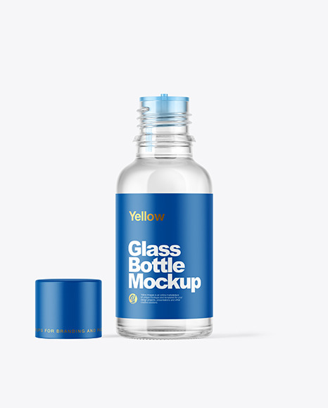 Clear Glass Dropper Bottle Mockup - Glossy+Ashtray+PSD+Mockup+Half-Side+View+High+Angle