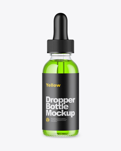Clear Glass Dropper Bottle Mockup - Glass dropper bottle mockup