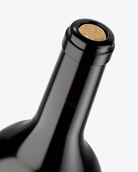 Black Glass Bottle Mockup