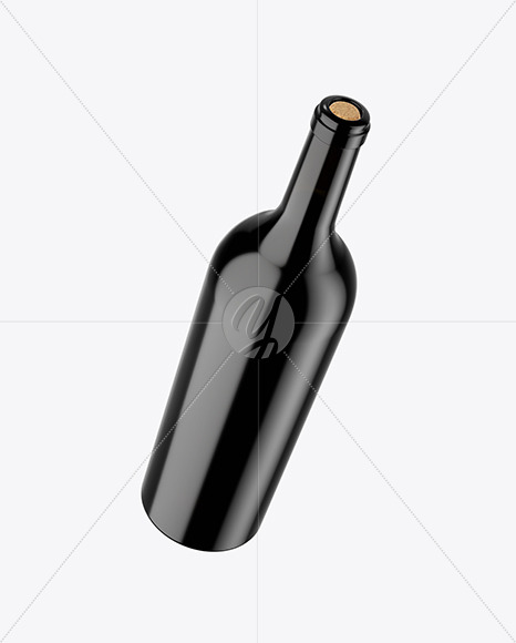 Black Glass Bottle Mockup