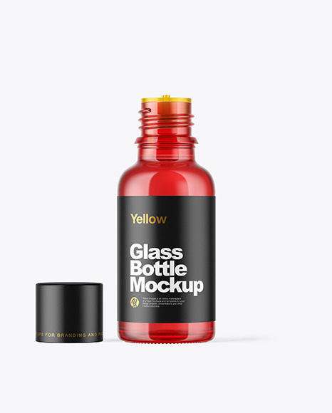 Glass Dropper Bottle Mockup - Download+Psd+Mockup+Golden+Layer+Half+Side+View+Medicine+...