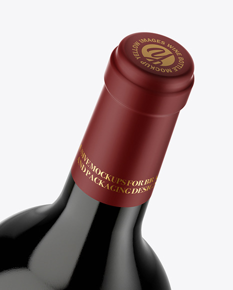 Green Glass Red Wine Bottle Mockup