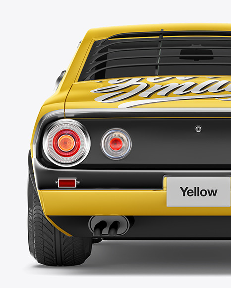 Retro Sport Car Mockup - Back View