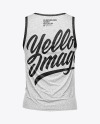 Melange Men&#039;s Loose Fit Sleeveless Shirt Mockup