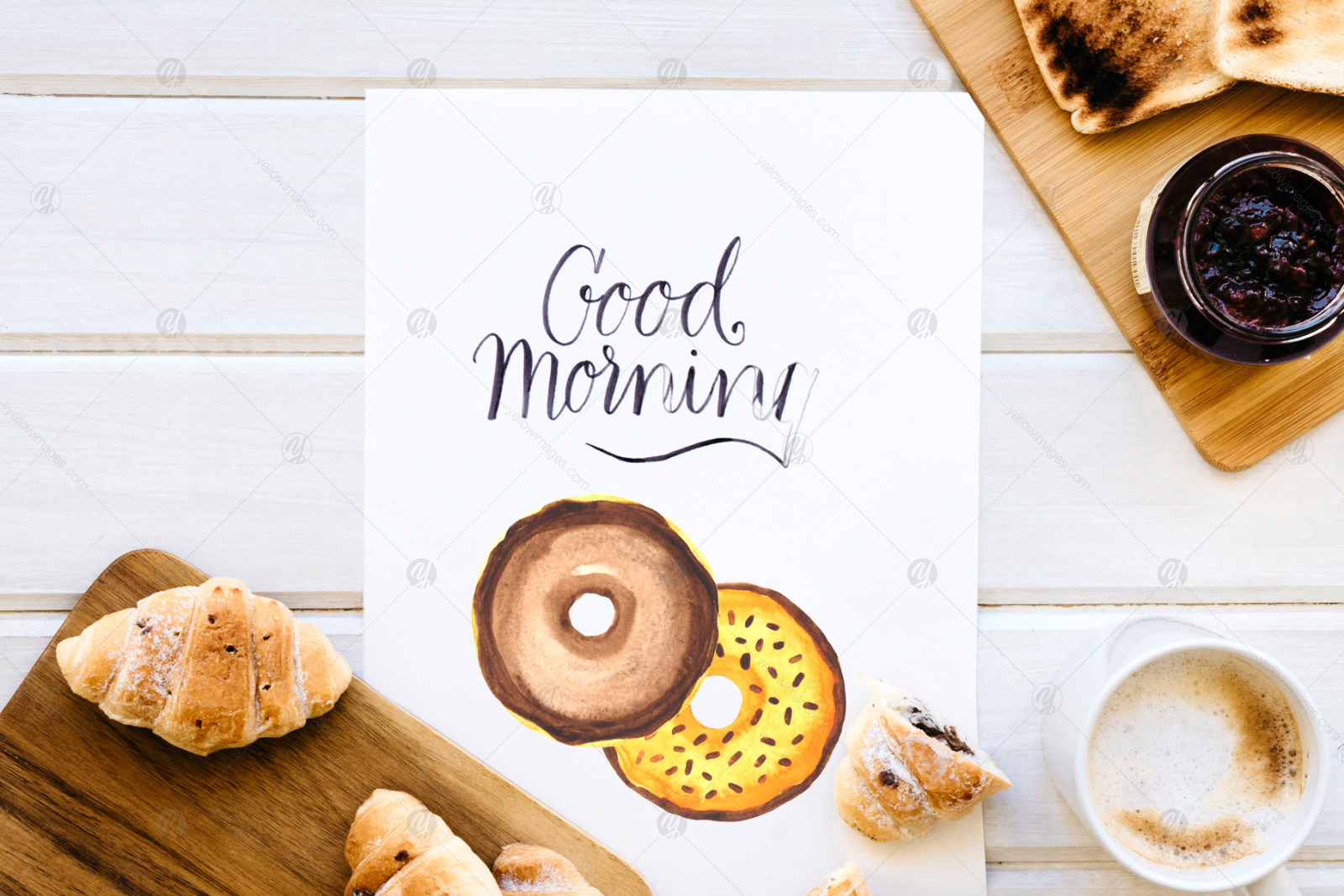 Donuts Watercolor mini Set. Clipart Donuts Watercolor mini Set. Clipart