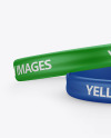 Two Glossy Silicone Wristbands Mockup