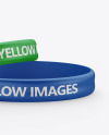 Two Glossy Silicone Wristbands Mockup