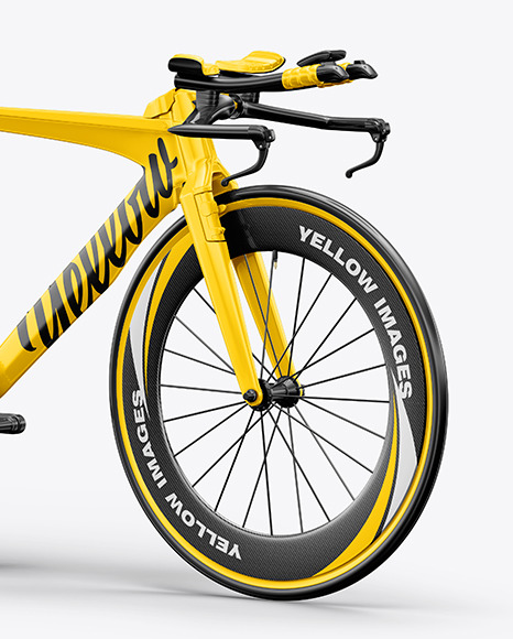 Carbon Triathlon Bicycle Mockup - Halfside View