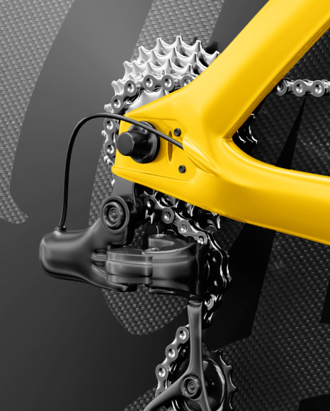 Carbon Triathlon Bicycle Mockup - Halfside View