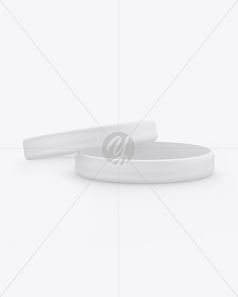 Two Matte Silicone Wristbands Mockup