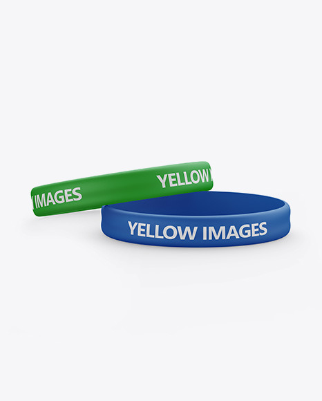 Two Matte Silicone Wristbands Mockup