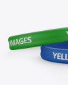 Two Matte Silicone Wristbands Mockup