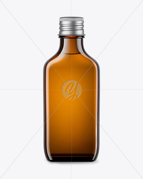 Glass Amber Bottle Mockup