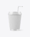 Coffee Cup with Straw Mockup