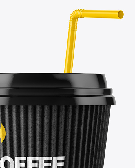 Coffee Cup with Straw Mockup