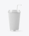Coffee Cup with Straw Mockup