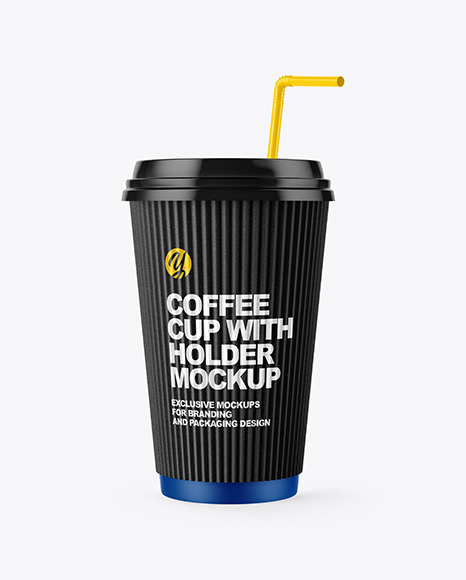 Coffee Cup with Straw Mockup