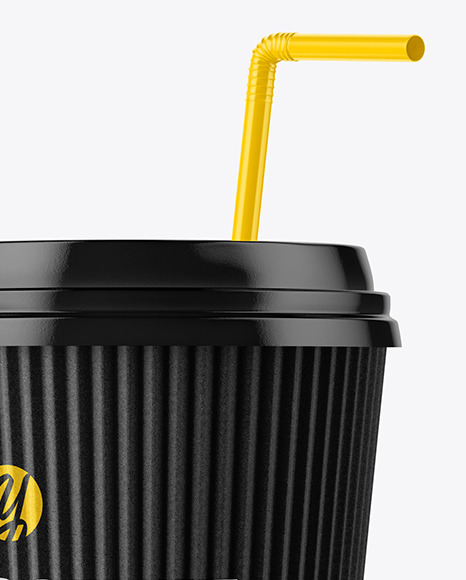 Coffee Cup with Straw Mockup