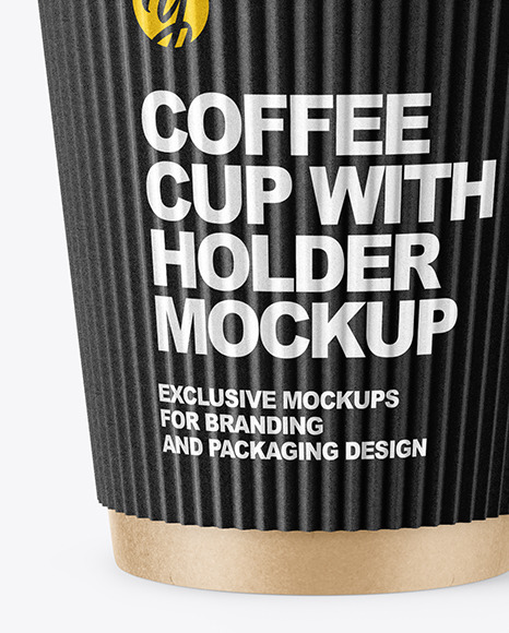 Kraft Coffee Cup with Straw Mockup