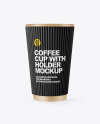 Kraft Coffee Cup with Straw Mockup