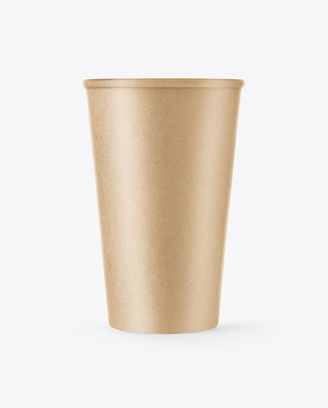 Kraft Coffee Cup with Straw Mockup