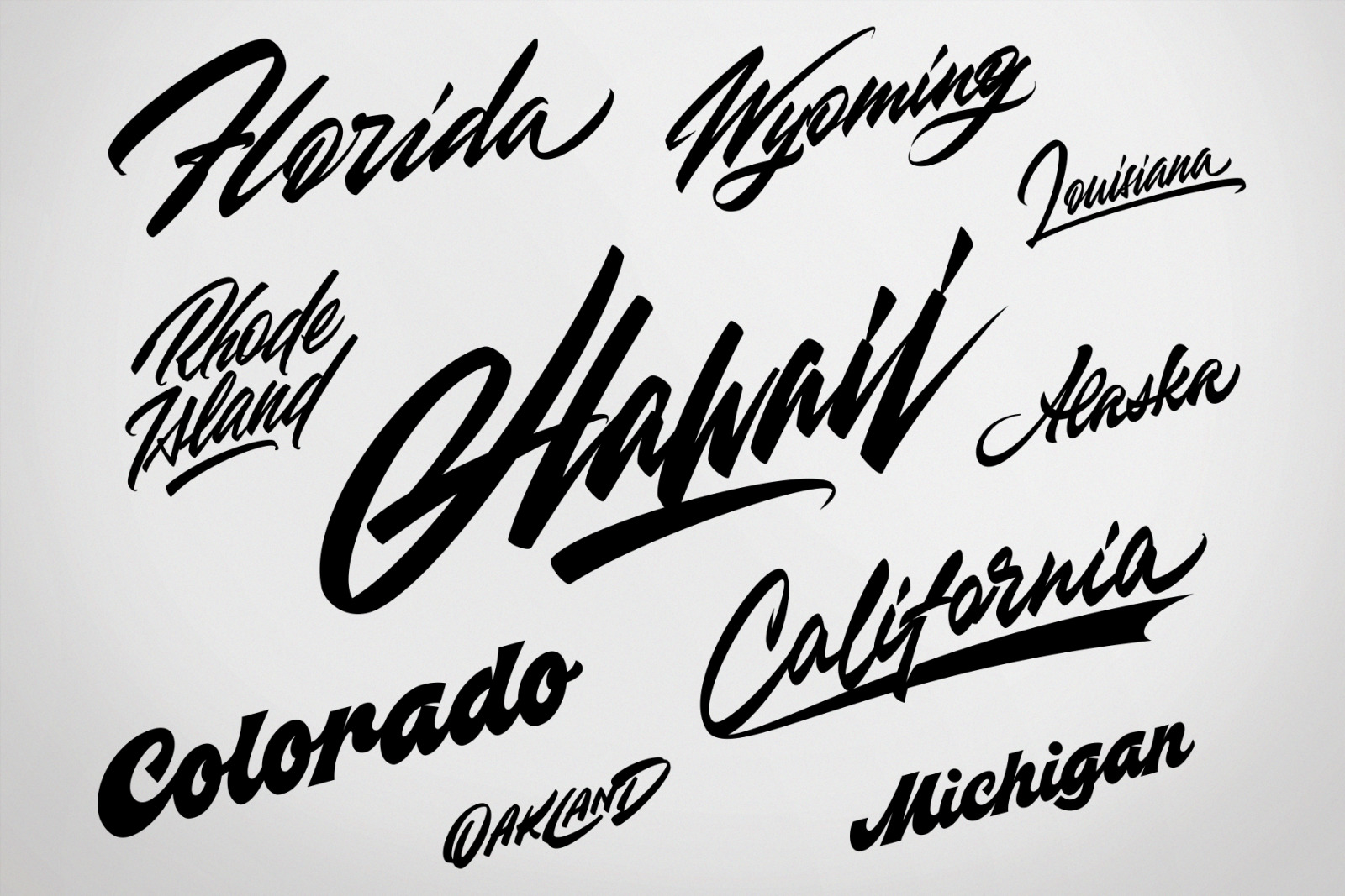 USA states vector lettering elements USA states vector lettering elements