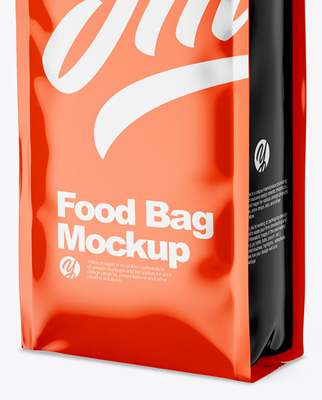 Glossy Food Bag Mockup