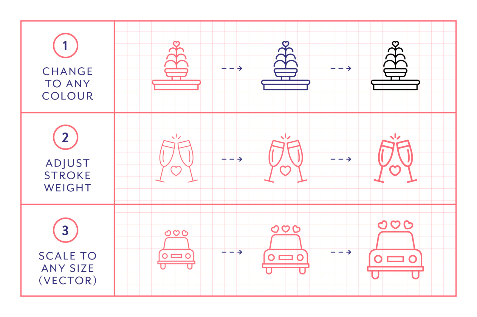 Line Icons – Wedding