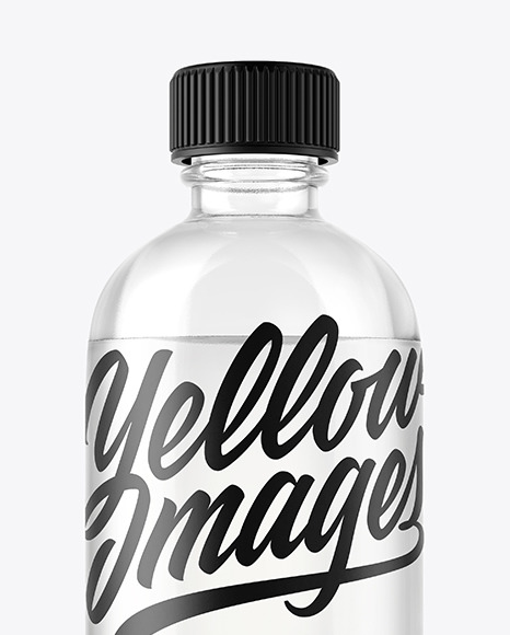 Clear Glass Cosmetic Bottle Mockup