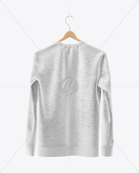 Heather Sweatshirt on Hanger Mockup - Back View