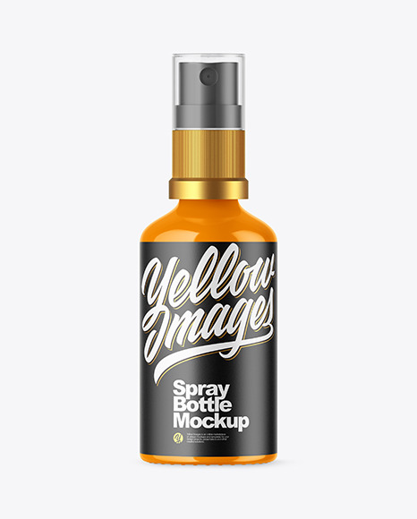 Glossy Spray Bottle Mockup