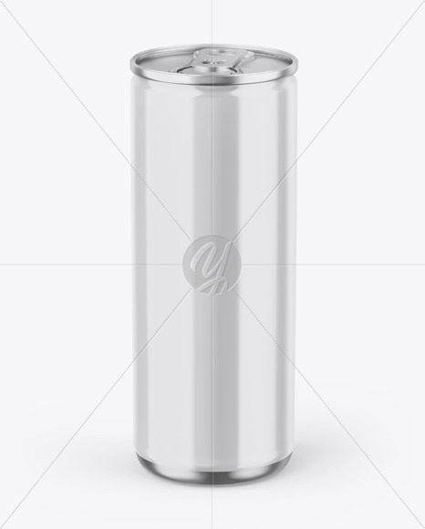 Metallic Can W/ Glossy Finish Mockup