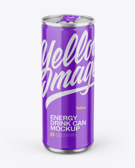 Metallic Can W/ Glossy Finish Mockup