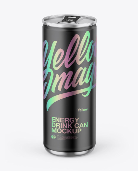 Metallic Can W/ Matte Finish Mockup